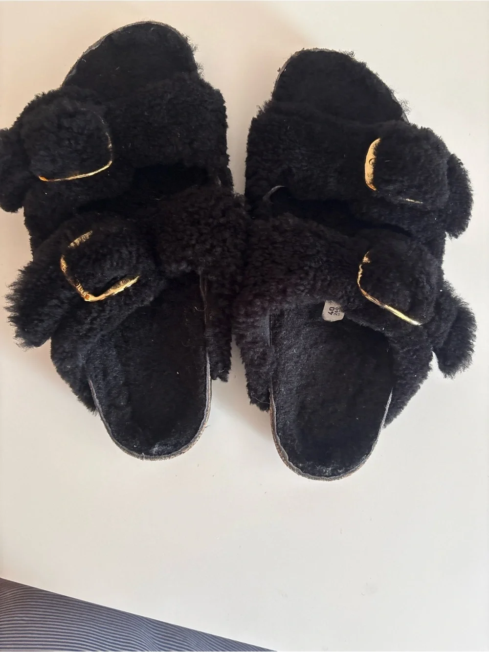 Birkenstocks Papillio Big Buckle Teddy Shearling Arizona Sz40 Europe US 9 us